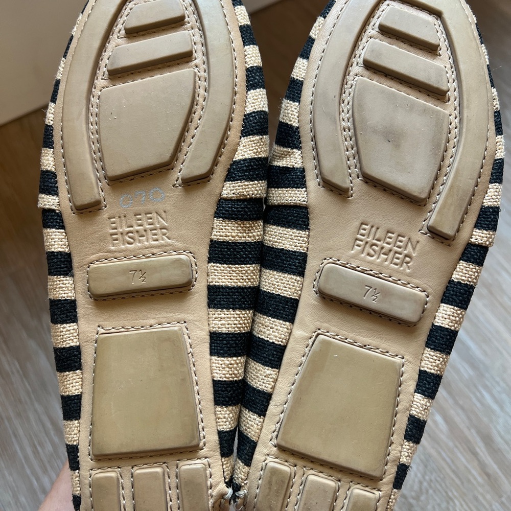 Eileen Fisher Striped Burlap Driving Loafers Flats Size 7.5 slip on casual - Picture 5 of 6